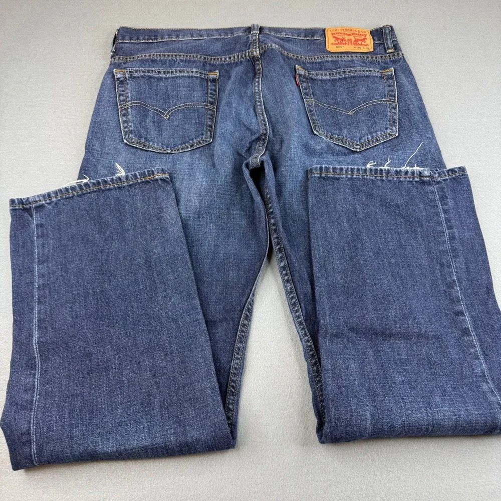 Levi's 569‎ Jeans Mens 36x34 Blue Loose Straight Leg Dark Wash Denim